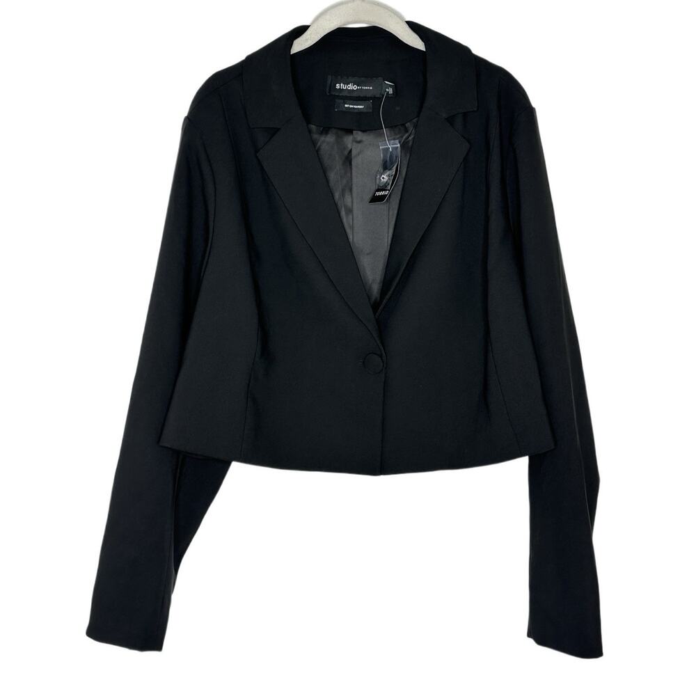 Studio By Torrid Womens Black Long Sleeve One Button Formal Blazer Size 2X NEW